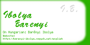 ibolya barenyi business card
